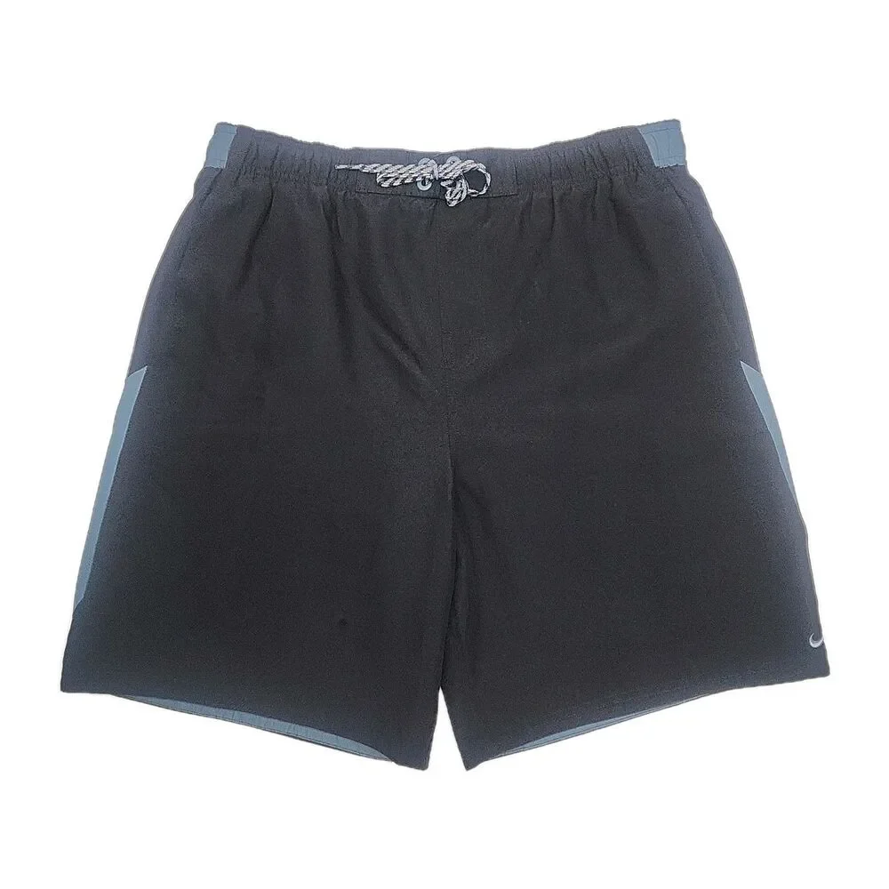Nike Swim Shorts Trunks Men Sz Large Black Gray 9